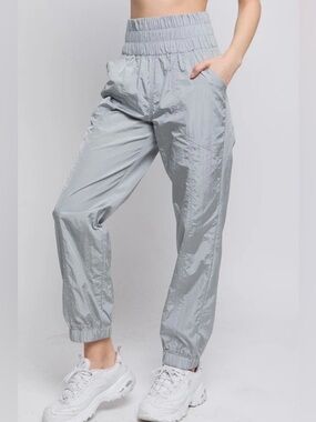 Free People Movement Light Gray High-Waist Elastic Jogger Pants Size XS